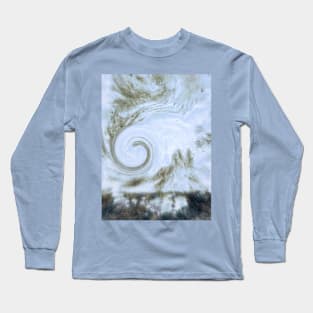 Blue stone texture pastel swirl Long Sleeve T-Shirt